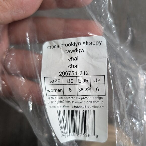 Crocs Women's Brooklyn Strappy Wedge Sandal Sz 8 Chai - Picture 6 of 6